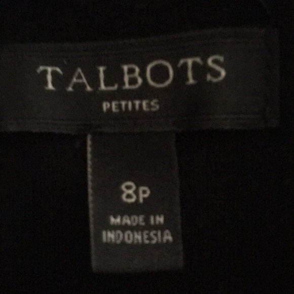 Talbots like new black knit sheath dress faux leather trim size 8P - Picture 3 of 4